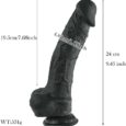 9.45 Inches Realistic Black Dildos With Strong Suction Cup