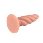 Spiral Anal Plug with Suction Cup Dildo -Flesh