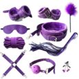 BDSM Sex Toys Purple 10 Pieces Bondage Kit