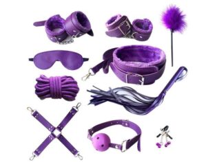 BDSM Sex Toys Purple 10 Pieces Bondage Kit