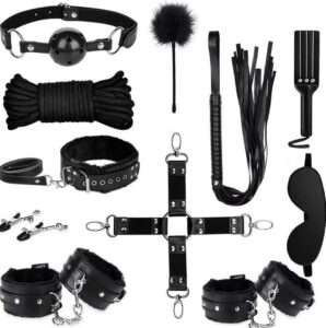 11 Pieces BDSM Bondage Kit Sex Toys Black