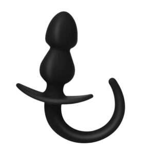Silicone Dog Tail  Black Dildo Anal Beads Stimulation Butt Plug