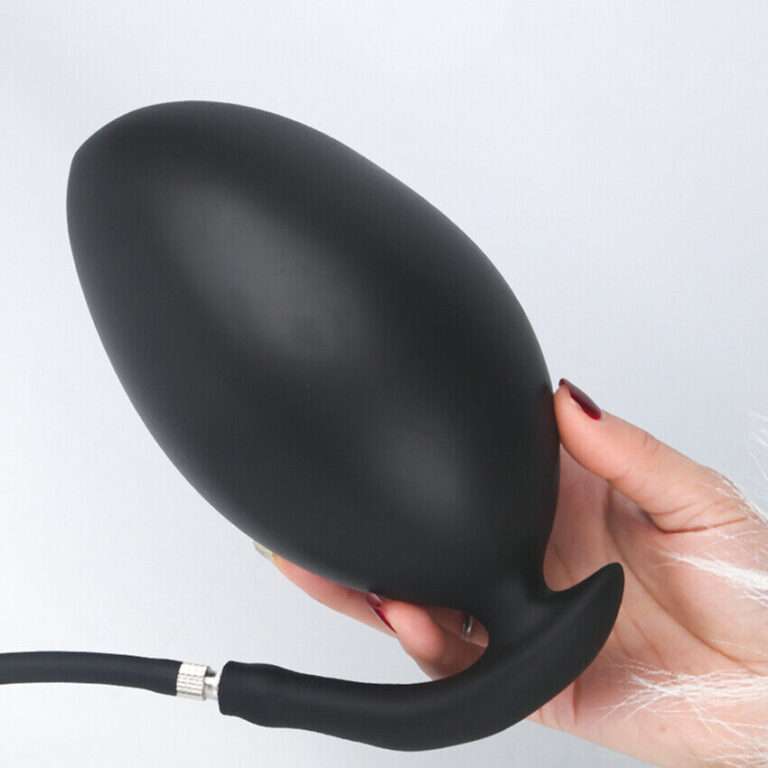 Mini Air Pump Inflatable Black Anal Plug