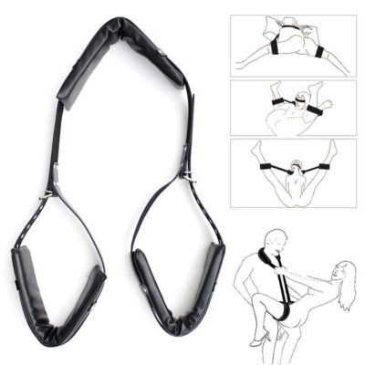 BDSM Neck Leg Spreader Strap Slave Thigh Cuffs Swing Bondage Restraints