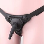 Black Mini Silicone Anal Vaginal Beaded Dildo Suction Cup Strap On Dildo
