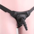 Black Mini Silicone Anal Vaginal Beaded Dildo Suction Cup Strap On Dildo