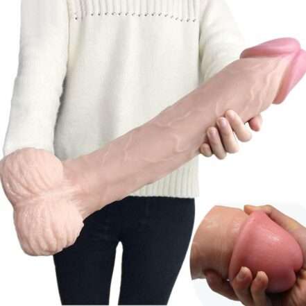 12 Inches Ultra Realistic King Dildo Big Penis with Balls & Suction Cup