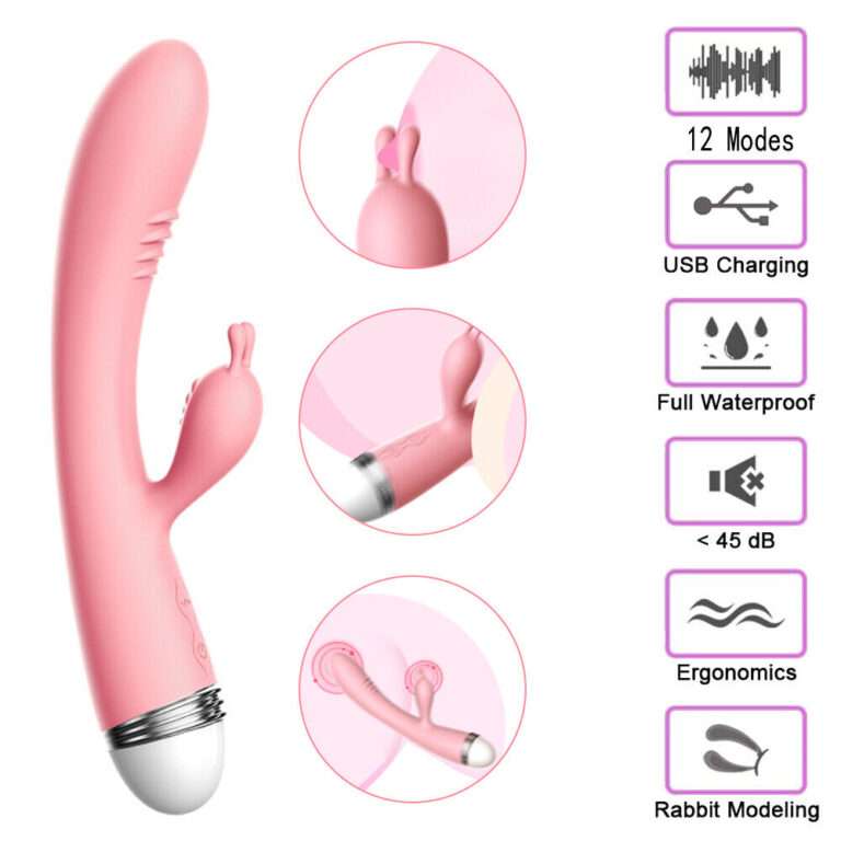 2 In 1 Vibrator Pink For Women