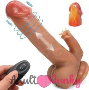Realistic Vibrating Thrusting Dildo Vibrator & Licking Strong Suction Cup Dildo