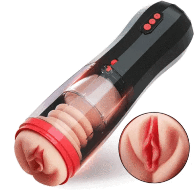 CLIMBER Automatic 5 Thrusting 10 Vibrating Electric Vocable Masturbation Cup