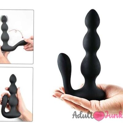 Wireless Black Remote Control Anal Putt Beads USB Charging Anal Plug Vibrator