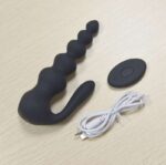 Wireless Black Remote Control Anal Putt Beads USB Charging Anal Plug Vibrator
