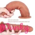 8.07 Inches Dual Layer Sliding Realistic Skin Silicone Dildo For Women