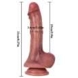 Dual Density Liquid Silicone Suction Cup Dildo with Balls