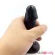 4.75 Inches Black Realistic Flexible Mini Virgin and Anal Dildo With Strong Suction Cup