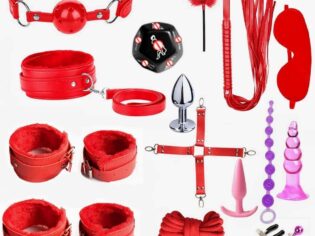 15 Pcs Red BDSM Bondage Kit Beginners Adult Games