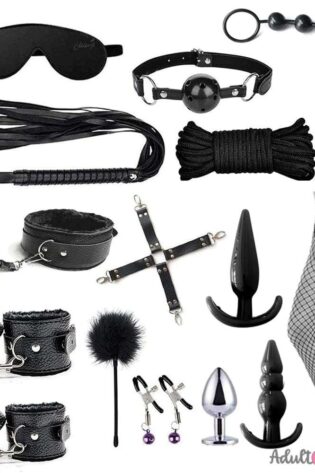 Unique Combo Black 15pcs BDSM Bondage Kit For Couple