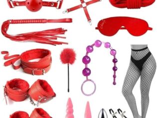 BDSM Restraints Cosplay Sex Toys for Beginners 15 Pcs Red Bondage Restraints Set