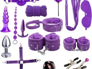 BDSM Restraints Sex Toys 15 Pcs for Couples - Purple