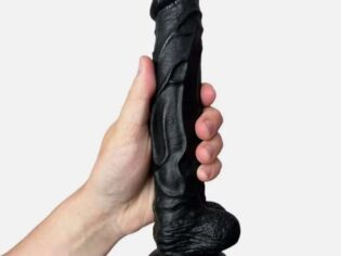 10 Inches Realistic BLACK Vagina Anal Dildo with Strong Suction Cup For Beginners