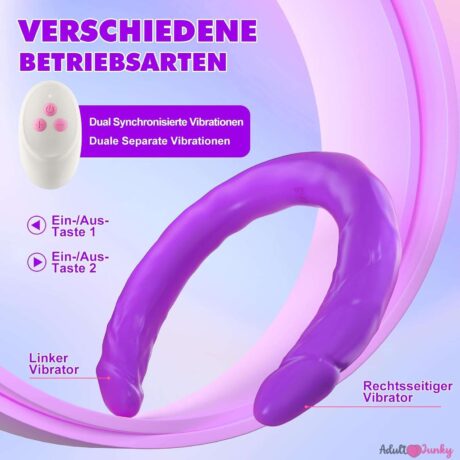 40cm 10 Vibrations Double Head vibrating Penis Dildo Realistic Long for Lesbians -Purple