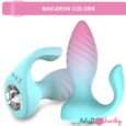 Dual Motors Diamond Anal Plug Remote Control Anal Plug Vibrator For Couple