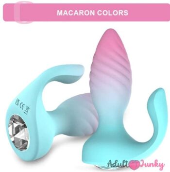 Dual Motors Diamond Anal Plug Remote Control Anal Plug Vibrator For Couple