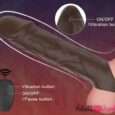 7.87 Inches Coffee Brown Vibrating Penis Extender Sleeve For Men