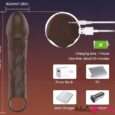 7.87 Inches Coffee Brown Vibrating Penis Extender Sleeve For Men