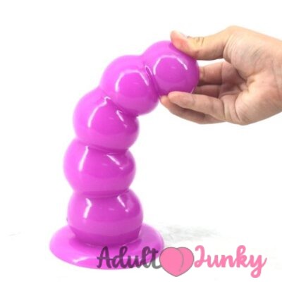 Gaint Five Solid Ball Silicone Anal Buttplug -Purple