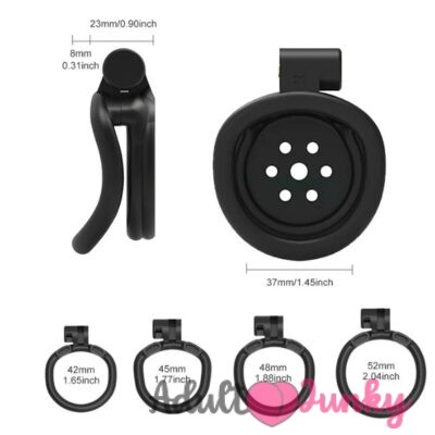 Black Flat Gatling Chastity Cage For Men