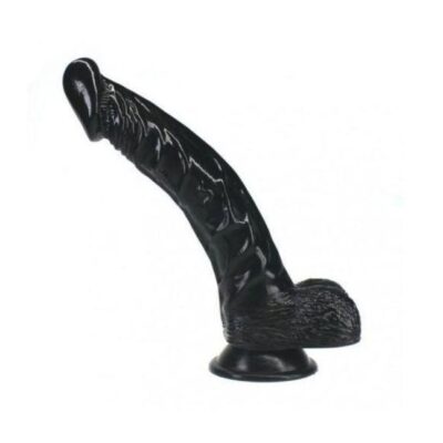 Black Realistic Curved Penis Dildo -8 Inches