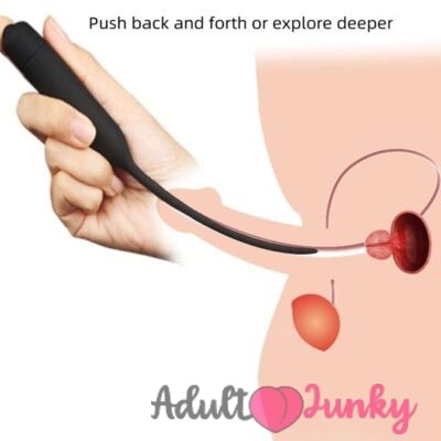 Black Prostate Medical Silicone Urethral Vibrator For Men