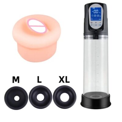 USB Charging Electric penis enlargement pump with Pussy Cap