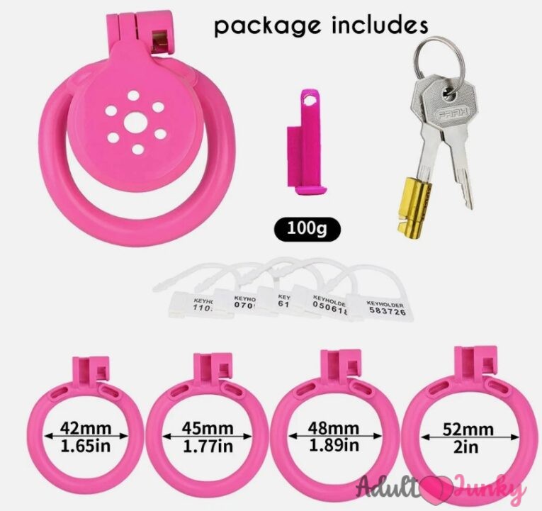 Flat Pink Chastity Cage For Men