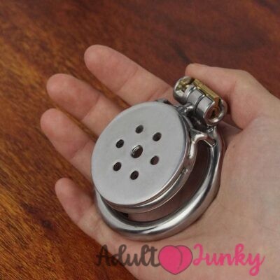 Stainless Steel Flat Cock Cage With Urethral Plug