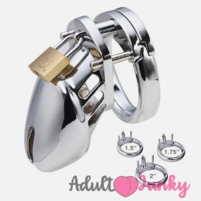Breathable Small Stainless Steel Virginity Lock Chastity Device for Men (3 Rings Including)